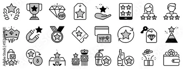 Fototapeta Icons in two tones about loyalty program