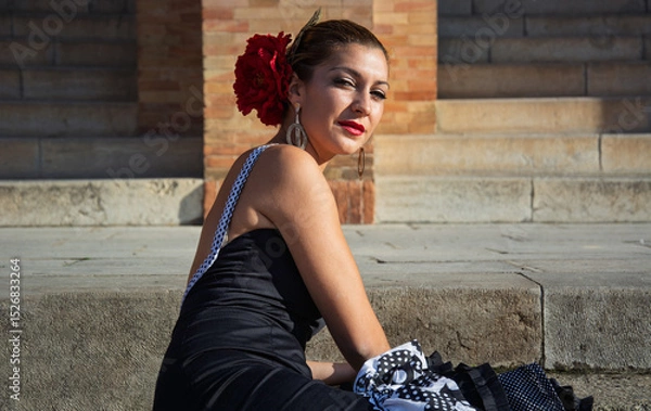 Obraz the girl in the flamenco dress with the intense look