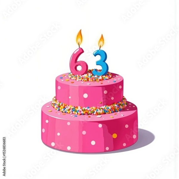 Fototapeta a birthday cake with the number 63 on it
