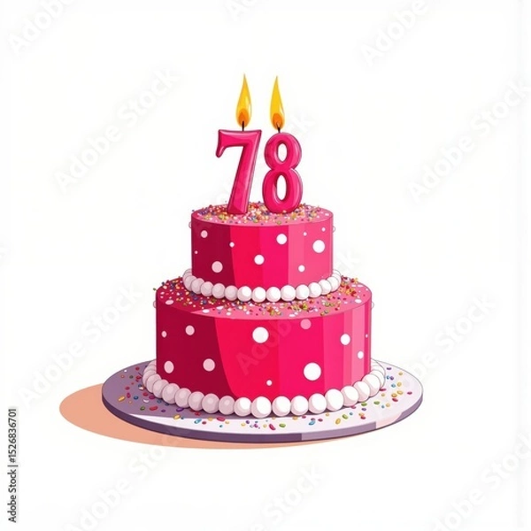 Fototapeta a birthday cake with the number 78 on it