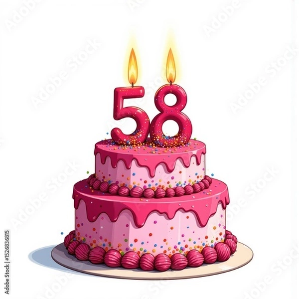 Fototapeta a birthday cake with the number 58 on it