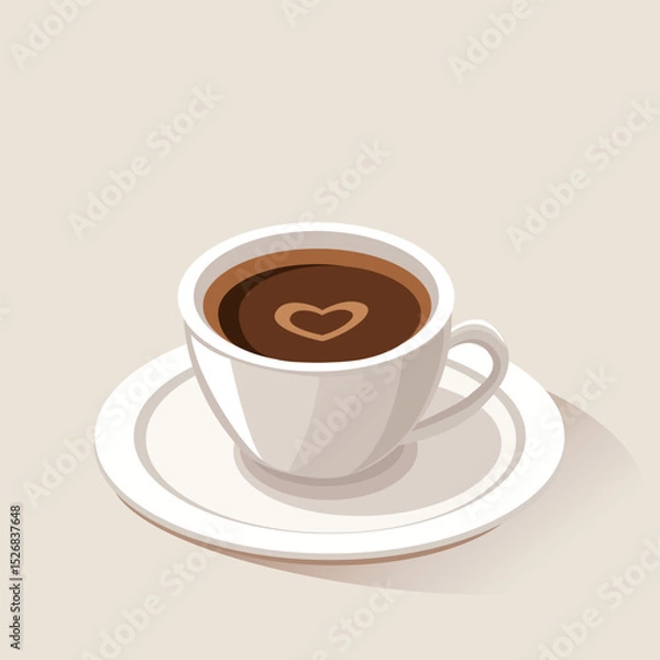 Fototapeta vector coffee mug on saucer