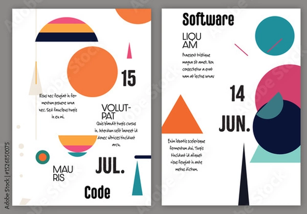Obraz Flyer A4 Abstract Futuristic Simple Geometric Shape Flat Colors