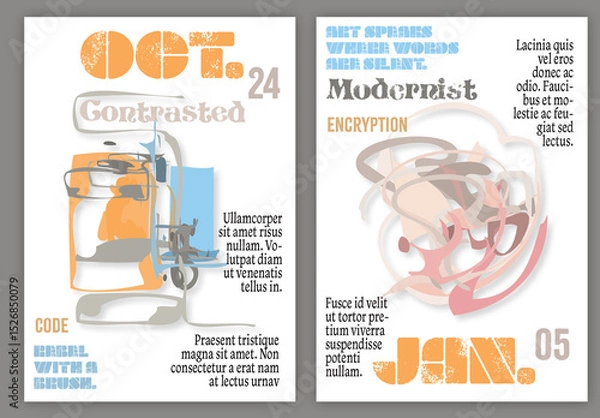 Obraz Flyer A4 Abstract Artistic Random Shape With Shadow