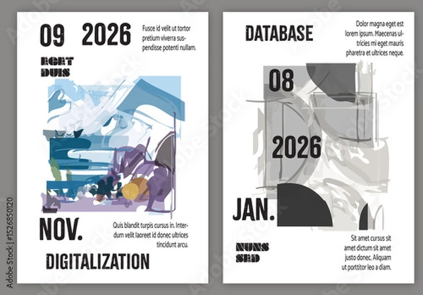 Obraz Flyer A4 Abstract Pastel Transparent Shapes Resembling Watercolor