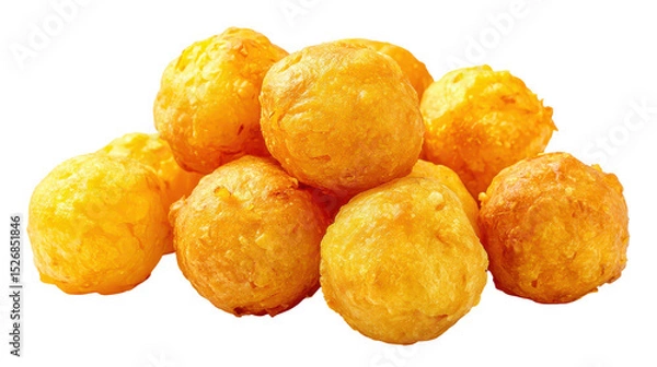 Obraz Golden, crispy cheese balls arranged in a delightful pile. transparent background
