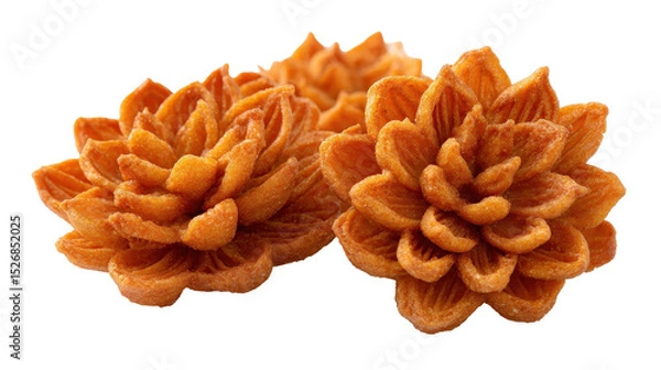 Obraz Vibrant orange flowers with intricate petal designs, ideal for decor. transparent background