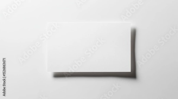 Obraz Blank white paper sheet on a plain white background with subtle shadows for a clean and minimal design