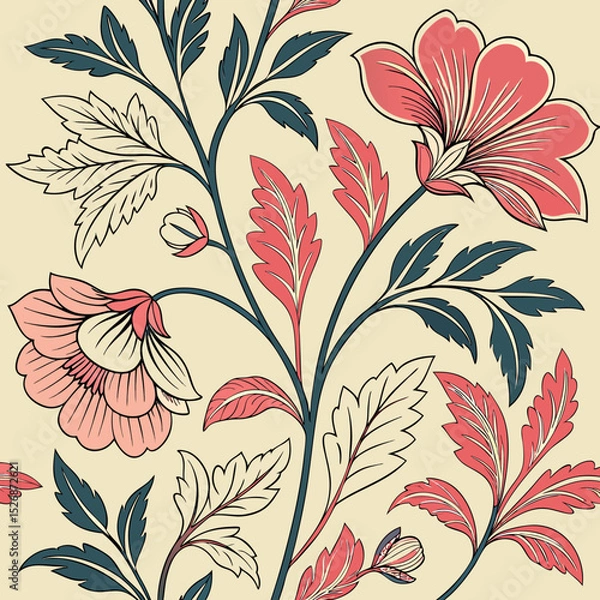 Fototapeta seamless pattern with flowers Ai-Generated
