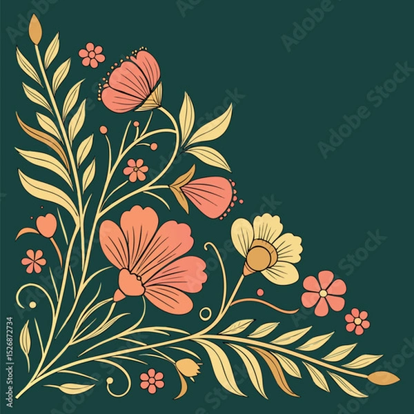 Fototapeta seamless floral background Ai-Generated