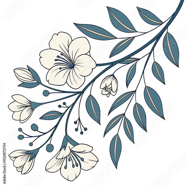 Fototapeta seamless floral background with flowers Ai-Generated