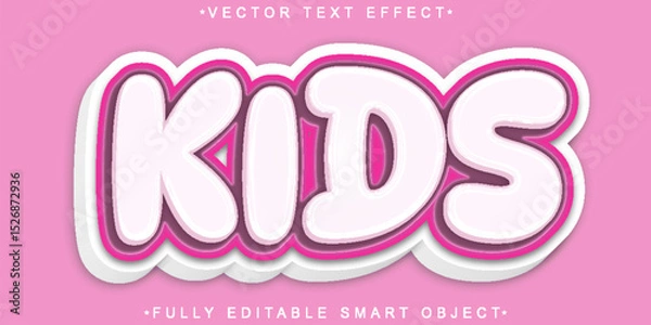 Fototapeta  Kids Cute Child Fun Sweet Playful Fully Editable Smart Object Text Effect