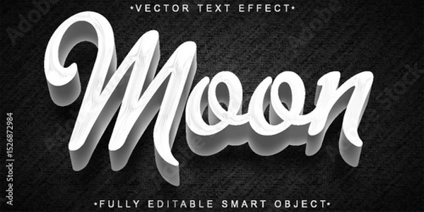 Fototapeta  Moon Night Stars Lunar Dreamy Wight Black Fully Editable Smart Object Text Effect