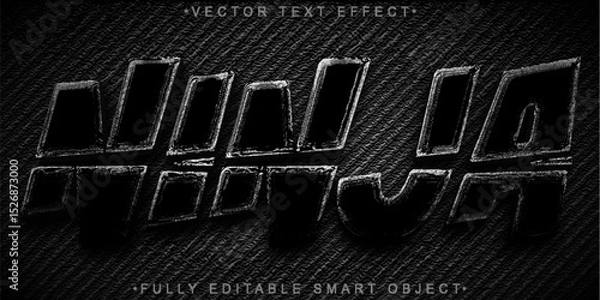 Fototapeta  Ninja Warrior Stealth Sword Shadow Combat Fully Editable Smart Object Text Effect