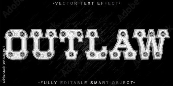 Fototapeta   Outlaw Killer Texas Mafia Crime Danger Fully Editable Smart Object Text Effect