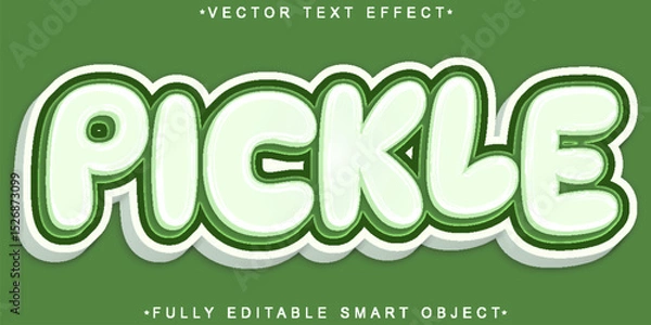 Fototapeta  Pickle Cucumber Sour Salty Crunchy Tangy Fully Editable Smart Object Text Effect