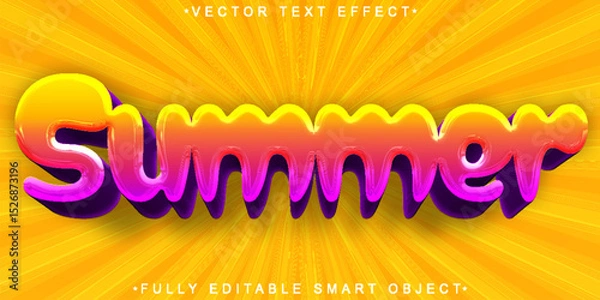 Fototapeta  Summer Tropic Beach Sun Warm Vacation Fully Editable Smart Object Text Effect