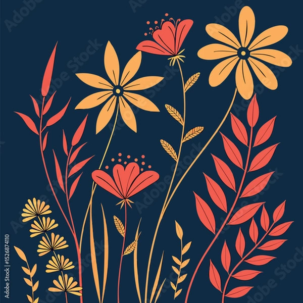 Fototapeta seamless floral background Ai-Generated