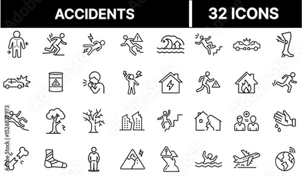 Fototapeta Accidents Icon Representing Unexpected Incidents, Safety Hazards, and Emergency Situations