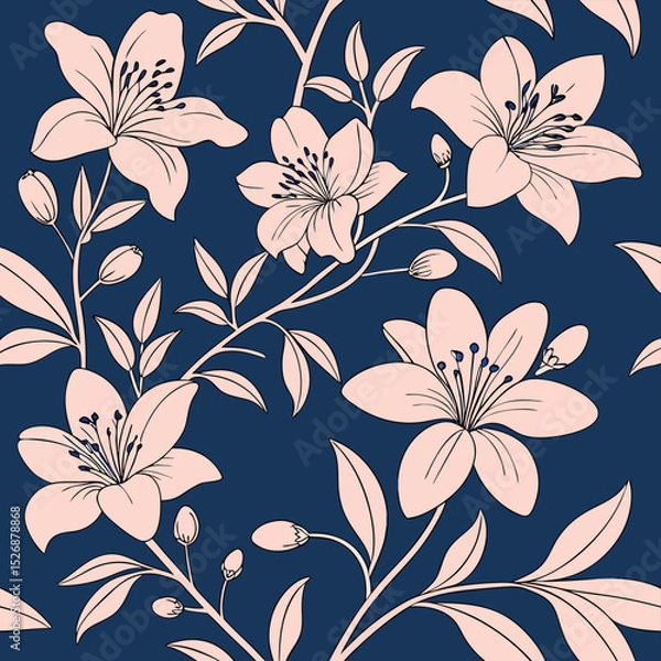 Fototapeta seamless floral background Ai-Generated