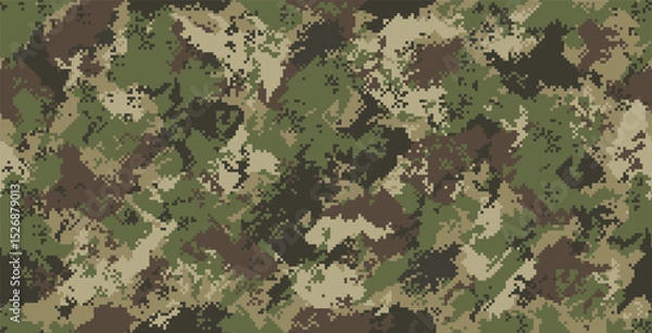 Fototapeta Seamless pixel pattern vector Military camouflage.