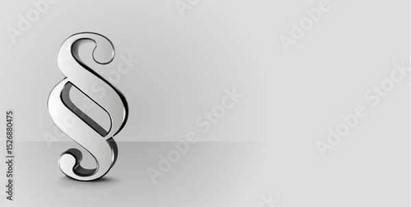 Obraz Glossy Metallic Section Sign Representing Legal and Law Concepts with Minimalist Design. Vector illustration