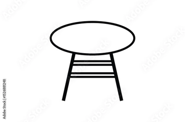 Fototapeta Round dinner table icon. Round table line outline icon vector illustration on white background. House interior furniture simple line vector icon. Coffee table glyph icon. Eps file 112.