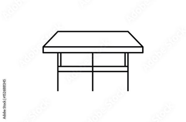 Fototapeta Vector of table sign isolated on white background. Modern and minimalist style table illustration for home interior design. Furniture illustration sign. Coffee table symbol. Eps file 113.