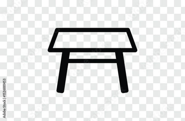 Fototapeta Study table symbol illustration. Table icon vector, filled flat sign, solid pictogram isolated on transparent background. Square dinner table line art vector icon for apps and websites. Eps file 114.