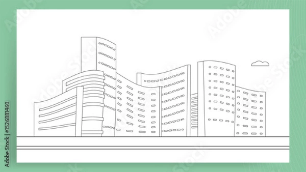 Obraz cityline outline  coloring page background