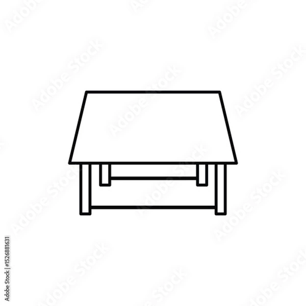 Fototapeta Table furniture icon in flat style. Home Furniture Perfect for Interior Design, Living Room, and Hospitality. home furniture on white background. Dinner desk sign business concept. Eps file 116.