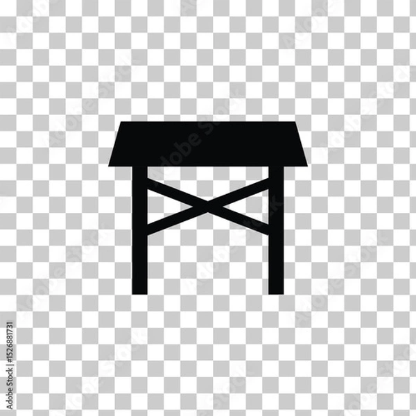 Fototapeta Table icon vector, filled flat sign, solid pictogram isolated on transparent background. Square dinner table line art vector icon for apps and websites. dinner table symbol illustration. Eps file 117.