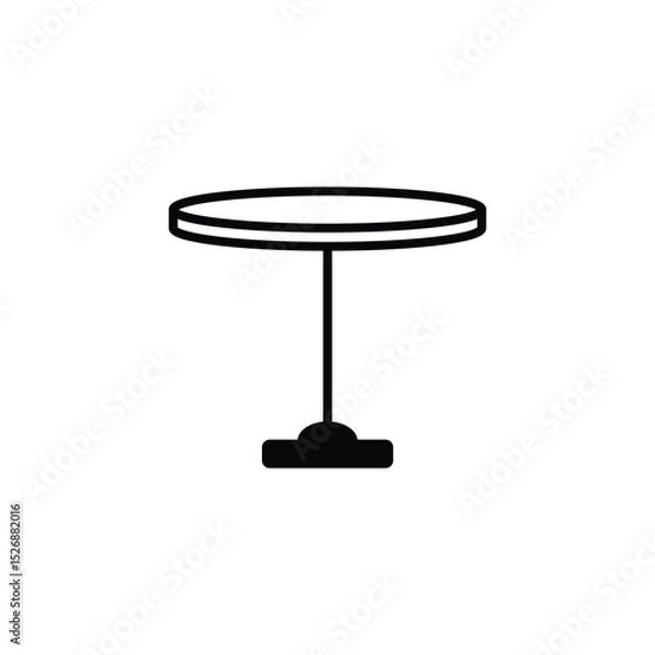 Fototapeta Round dinner table icon. Round table line outline icon vector illustration on white background. Coffee table glyph icon. House interior furniture simple line vector icon. Eps file 120.
