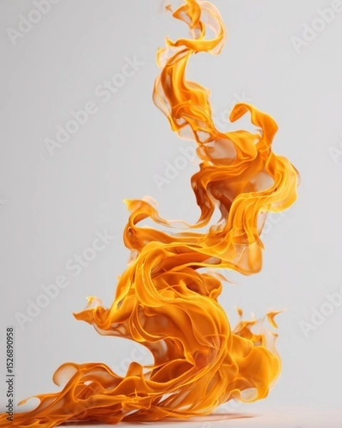 Obraz Abstract orange flame swirling dynamically in space. Conceptual design element, energy, fire, art, design.