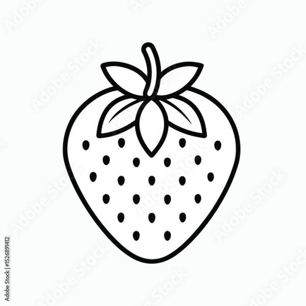 Fototapeta strawberry-outline-victor-icon--on-white-backgroun.eps