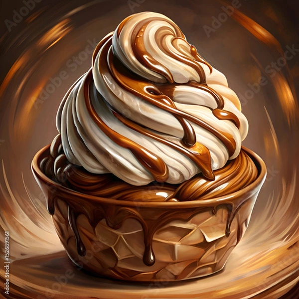 Obraz Delicious chocolate ice cream sundae.