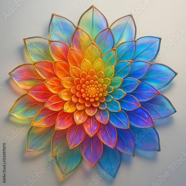 Obraz Abstract, colorful floral background with blooming pink dahlia and yellow chrysanthemum petals