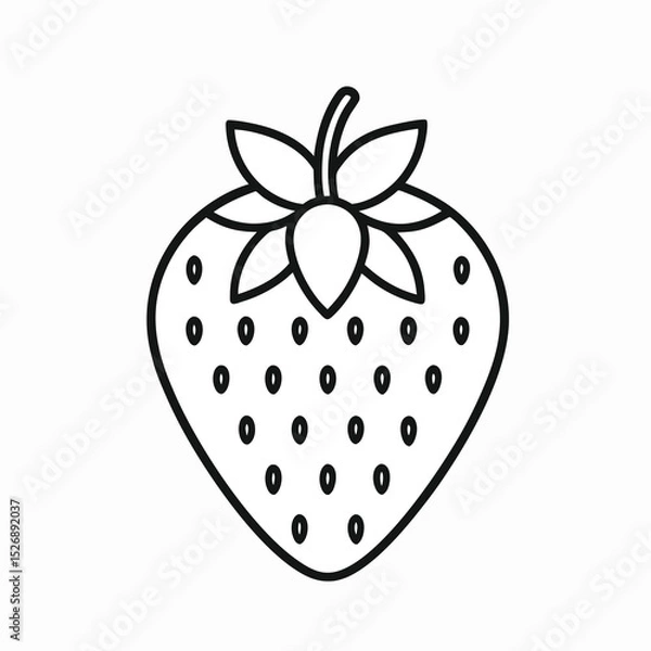 Fototapeta strawberry-outline-icon-on-white-background.eps