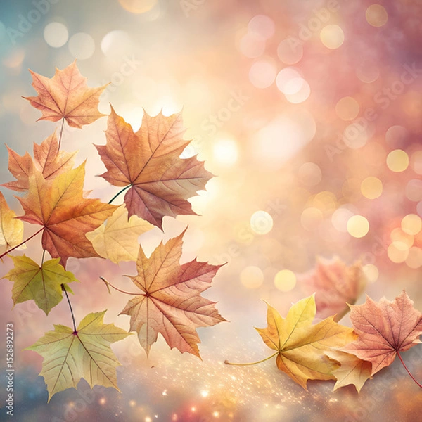 Obraz Autumn leaves. bokeh background.