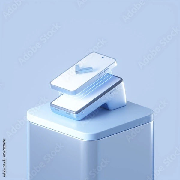 Obraz Payment with POS terminal concept. 3d rendering illustration.