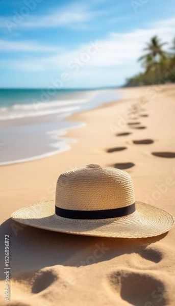 Obraz Straw Hat and Sand Shadows