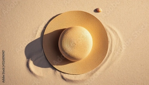 Obraz Straw Hat and Sand Shadows