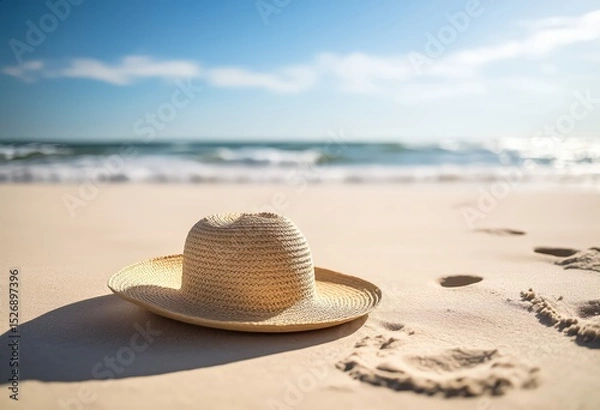 Obraz Straw Hat and Sand Shadows