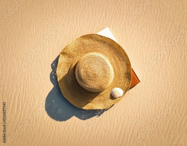 Obraz Straw Hat and Sand Shadows