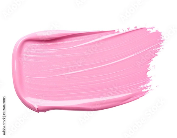 Fototapeta Pinker acryl Pinselstrich isoliert auf weißen Hintergrund 