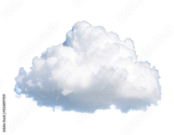 Fototapeta Weiße Wolke isoliert auf weißen Hintergrund