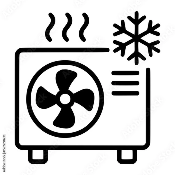 Obraz Heat pump air source icon for cooling electric system concept.