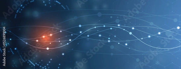 Fototapeta Abstract neural technology and science background