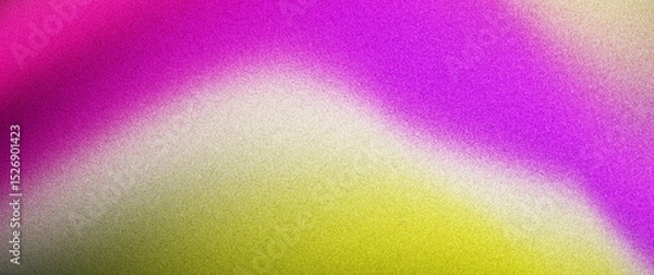 Fototapeta Abstract grainy background, pink yellow purple abstract gradient shape and black noise texture backdrop design