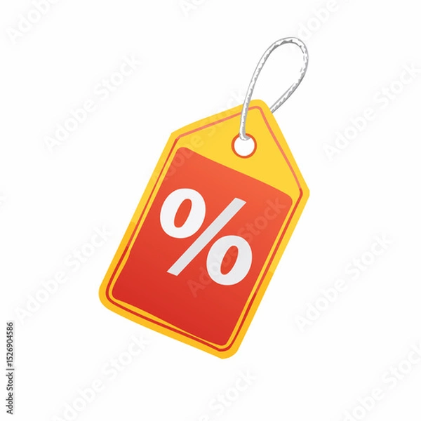 Obraz red price tag with percent discount